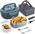 Electric Lunch Box Food Warmer Portable Heated Lunchbox Adult, Blue